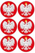 Lipdukai su erelio emblema, apvalūs, 6 vnt. ZW