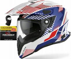 Motociklo šalmas Airoh Commander Boost balta/mėlyna, dydis S