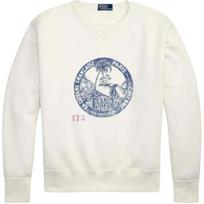 Polo Ralph Lauren Graphic Print Loose Fit Crew Neck Long Sleeve Sweatshirt Men sweatshirt White 100040448 L gray