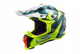 Motociklininko šalmas LS2 MX470 Subverter Astro Cobalt HV geltonas, XL dydis