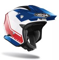 Atviras šalmas AIROH TRR-S KEEN, baltas/raudonas, motociklui, keturračiui, motoroleriui