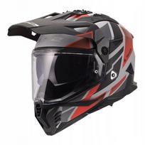 Enduro šalmas LS2 MX702 PIONEER II BLOCK pilkas/raudonas, M dydis