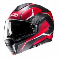 Motociklininko modulinis šalmas HJC I100 Lorix juodas/raudonas