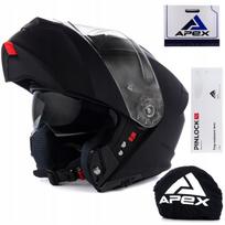 Motociklo šalmas APEX MI100, matinės juodos spalvos, su PINLOCK, dydis M