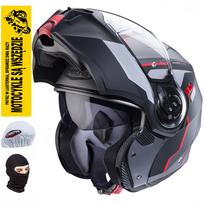 Motociklininko šalmas CABERG DUKE EVO MOVE, matinė pilka/raudona, M dydis