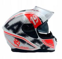 Motociklininko šalmas LAZER VERTIGO EVO Pixel Light, baltas/raudonas, XS