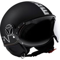 Atviras šalmas MOMO DESIGN Fighter Evo, matinės juodos ir baltos spalvos, XS