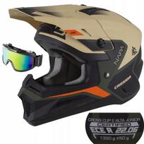 Vaikiška motociklininko šalmas CASSIDA Cross Quad CUP2 su ausinėmis ir akiniais, M (50 cm)