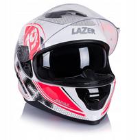 Motociklo šalmas LAZER RAFALE SR, balta-juoda-raudona, M dydis