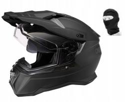 Motociklininko šalmas D-SRS Solid V.24, juodas, XL (61-62 cm)