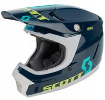 Motociklininko šalmas Scott 350 Evo Track, mėlynas-baltas, M dydis