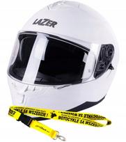 Lazer Vertigo balta šalmas, 2XL dydis, kelių moto, su dovana – lankelis