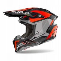 Krosinis šalmas AIROH AVIATOR 3 SABER, oranžinis/pilkas, blizgus