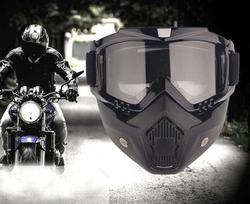 Motokroso apsauginė kaukė su akiniais ir reguliuojamu filtru