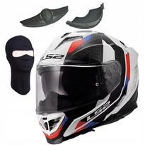 Motociklininko šalmas LS2 FF818 STORM III, balta/mėlyna/raudona, M