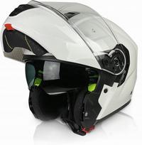 Motociklininko šalmas NAXA F07, baltas, XXL, su Pinlock sistema