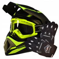Kroso šalmas, akiniai ir enduro pirštinės XS keturračiams, ATV, BMX, paspirtukams