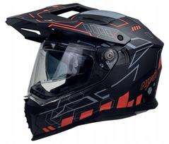 Krosinis enduro šalmas NAXA, juoda / oranžinė, XL dydis, matinis, su Pinlock