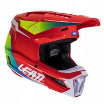 Kroso šalmas LEATT MOTO 2.5 V25, raudonas/baltas, blizgus, S dydis