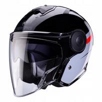 Atviras motociklo šalmas CABERG BLENDA SOHO ZEPHYR juodas/pilkas/raudonas, S dydis