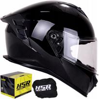 Motociklininko šalmas HSR HS986, juodas blizgus, su Pinlock, motociklui ar motoroleriui