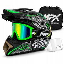 Krosinis šalmas su akiniais, XL dydis, keturračiams, elektriniams dviračiams, BMX, MTB