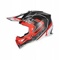 Motociklininko šalmas Acerbis LINEAR, juodas/raudonas, M dydis