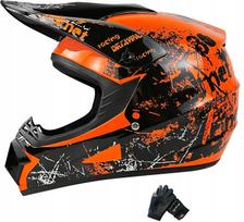 Jaunimo motociklininko šalmas KA203, CE, unisex, M dydis, oranžinis