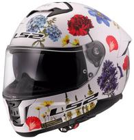 Motociklininko šalmas LS2 FF808 Stream II Flowers, baltas, integralinis