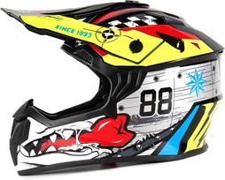 Vaikiškas pilnos apsaugos šalmas motociklui, MTB, ATV, 57-58 cm, QV
