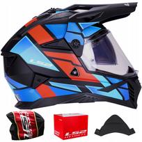 Enduro šalmas LS2 MX702 PIONEER II, raudonas-mėlynas