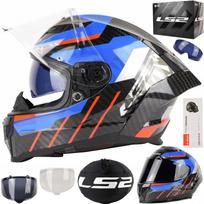 Motociklininko šalmas LS2 FF807 Dragon Trax mėlynas/raudonas, dydis M