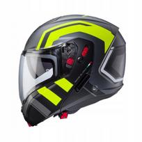 Motociklo šalmas CABERG HORUS X ROAD, atverčiamas, pilkai matinės/juodos/geltonos spalvos