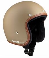 Atviras motociklo šalmas Bandit Jet Premium, smėlio spalvos, S dydžio korpusas, L dydis