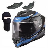 Motociklininko šalmas LS2 FF818 STORM III KOMAI juodas/mėlynas, integralinis, su blendu, L dydis