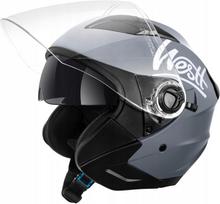 Atviros tipo motociklo šalmas Westt Jet, dvigubas skydelis, matinė pilka, S (55-56 cm)