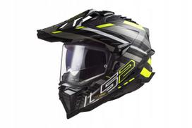 Motociklininko šalmas LS2 MX701 Explorer C Edge juodas / geltonas, dydis L