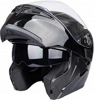 Motociklininko šalmas JIEKAI su saulės skydeliu, juodas, XL dydis