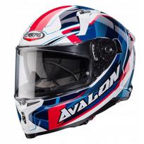Motociklo šalmas CABERG AVALON X Optic, balta/mėlyna/raudona, 2XL