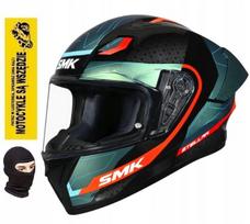 Motociklininko šalmas SMK STELLAR SPORT FLIGHT, juodas/mėlynas/oranžinis, S dydis