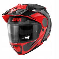 Motociklininko šalmas GIVI X.27 Jaw Tourer su nuimamu skydeliu, juodas/raudonas, XXL