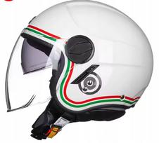 Motociklininko šalmas TORC T595, baltas raštuotas, dydis M (54–56 cm)