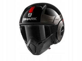 Motociklininko šalmas SHARK STREET-DRAK TRIBUTE juodas/raudonas/antracitas XS