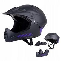 Dviračio šalmas W-TEC CAMPANERO, downhill/enduro, nuimama apsauga smakrui, juodas, dydis M