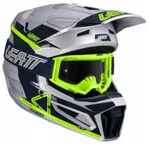 Motociklo šalmas LEATT 3.5 V25 Steel su enduro akiniais
