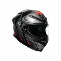 Motociklo šalmas AGV K6 S, juoda/pilka/raudona matinė, S dydis