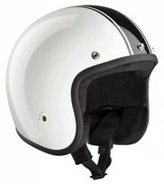 Atviras šalmas Bandit Jet Race, baltas/juodas, 850 g, DOT