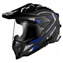 Krosinis enduro šalmas LS2 MX701 Carbon Explorer, juoda/mėlyna, L dydis