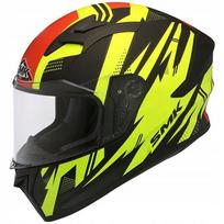 Motociklininko šalmas SMK STELLAR TREK MA243, pilnas, matinė pilka/geltona, XL
