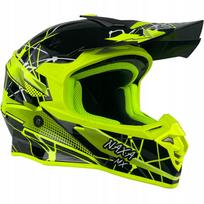 Motociklo šalmas NAXA C9/U, juoda/fluo, Cross, S dydis